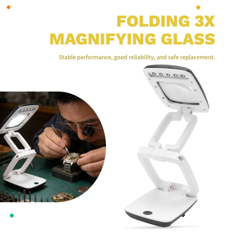 Lighted Desk Magnifying Glass Lamp With Light On Stand Led Portable Pocket Magnifier Visor Folding 3X For Reading, Hobby
Lighted Desk Magnifying Glass Lamp With Light On Stand Led Portable Pocket Magnifier Visor Folding 3X For Reading, Hobby