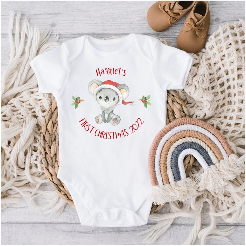 Personalised Christmas T Shirt 2025 First Xmas Bodysuit, Custom New Baby's First Christmas Bodysuit, Koala Australian Animal
Personalised Christmas T Shirt 2025 First Xmas Bodysuit, Custom New Baby's First Christmas Bodysuit, Koala Australian Animal