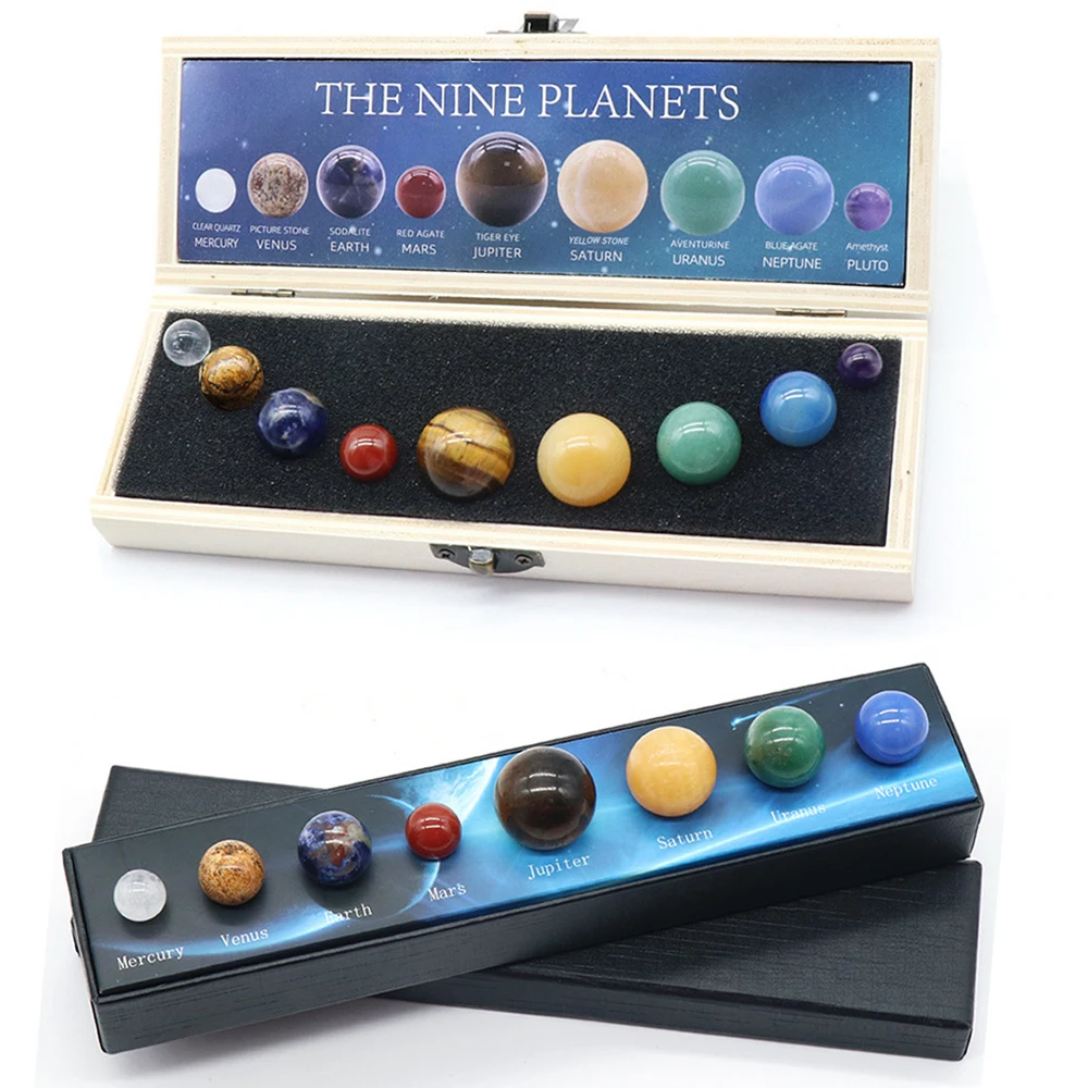 8 9 Planet Gift Box Natural Crystal Planets Ball Solar Sun System Healing Quartz Beads Chakra Energy Sphere Wholesale Lot Set
8 9 Planet Gift Box Natural Crystal Planets Ball Solar Sun System Healing Quartz Beads Chakra Energy Sphere Wholesale Lot Set