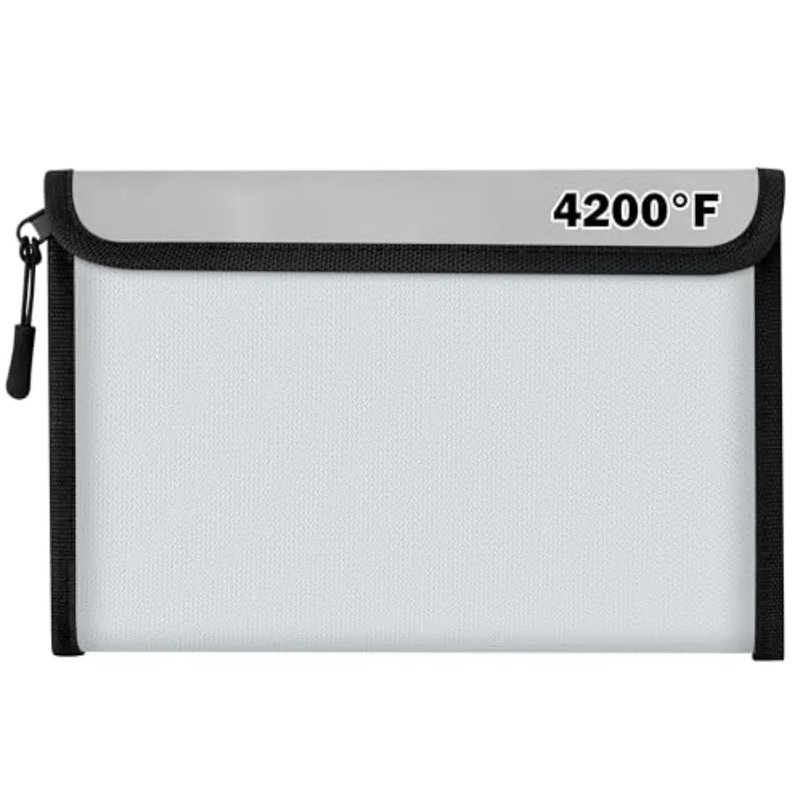 Fireproof Waterproof Document Bag - 4200°F Water Resistant Fire Proof Money Bag, 4 Layers of Heat Insulated Storage with Zipper
Fireproof Waterproof Document Bag - 4200°F Water Resistant Fire Proof Money Bag, 4 Layers of Heat Insulated Storage with Zipper