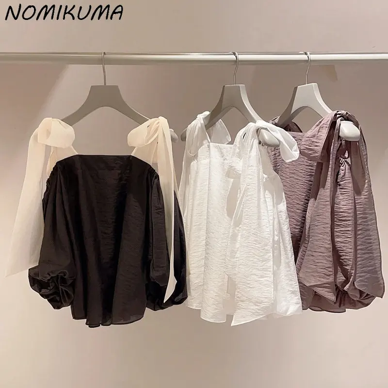Nomikuma Милая бандажная женская блузка без бретелек с открытыми плечами в японском стиле летние топы с коротким рукавом повседневные шикарные новые блузки 2023
Nomikuma Милая бандажная женская блузка без бретелек с открытыми плечами в японском стиле летние топы с коротким рукавом повседневные шикарные новые блузки 2023