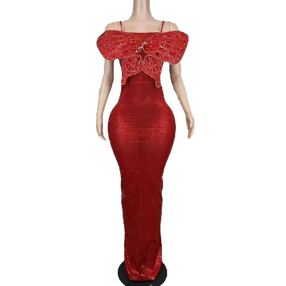 Sexy Stage Red Butterfly Rhinestones Sequins Dress Women Singer Model Evening Outfit Bar Nightclub Dj Ds Stage Catwalk Costume
Sexy Stage Red Butterfly Rhinestones Sequins Dress Women Singer Model Evening Outfit Bar Nightclub Dj Ds Stage Catwalk Costume