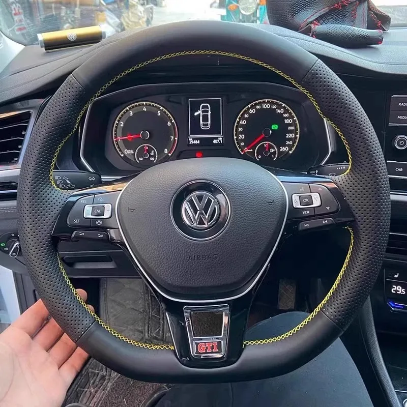 Hub Caps Car Steering Wheel Braid Cover Black Artificial Leather For Volkswagen VW Golf 7 Mk7 Touran Up New Polo Jetta Passat B8
Hub Caps Car Steering Wheel Braid Cover Black Artificial Leather For Volkswagen VW Golf 7 Mk7 Touran Up New Polo Jetta Passat B8