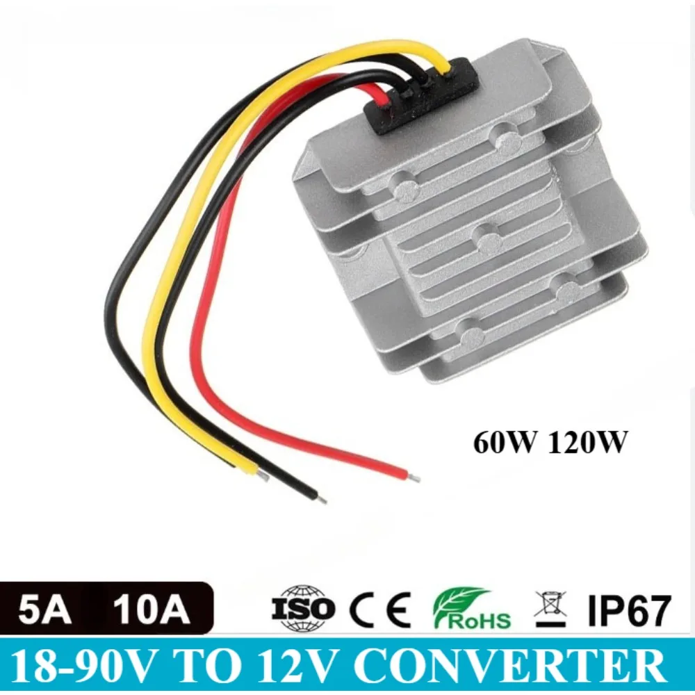 18-90V to 12V 24V 36V 48V 60V 72V 5A 10A to DC 12V Buck Converter DC Stabilizer Step-down Power Supply Module for Cars Solar CE
18-90V to 12V 24V 36V 48V 60V 72V 5A 10A to DC 12V Buck Converter DC Stabilizer Step-down Power Supply Module for Cars Solar CE
