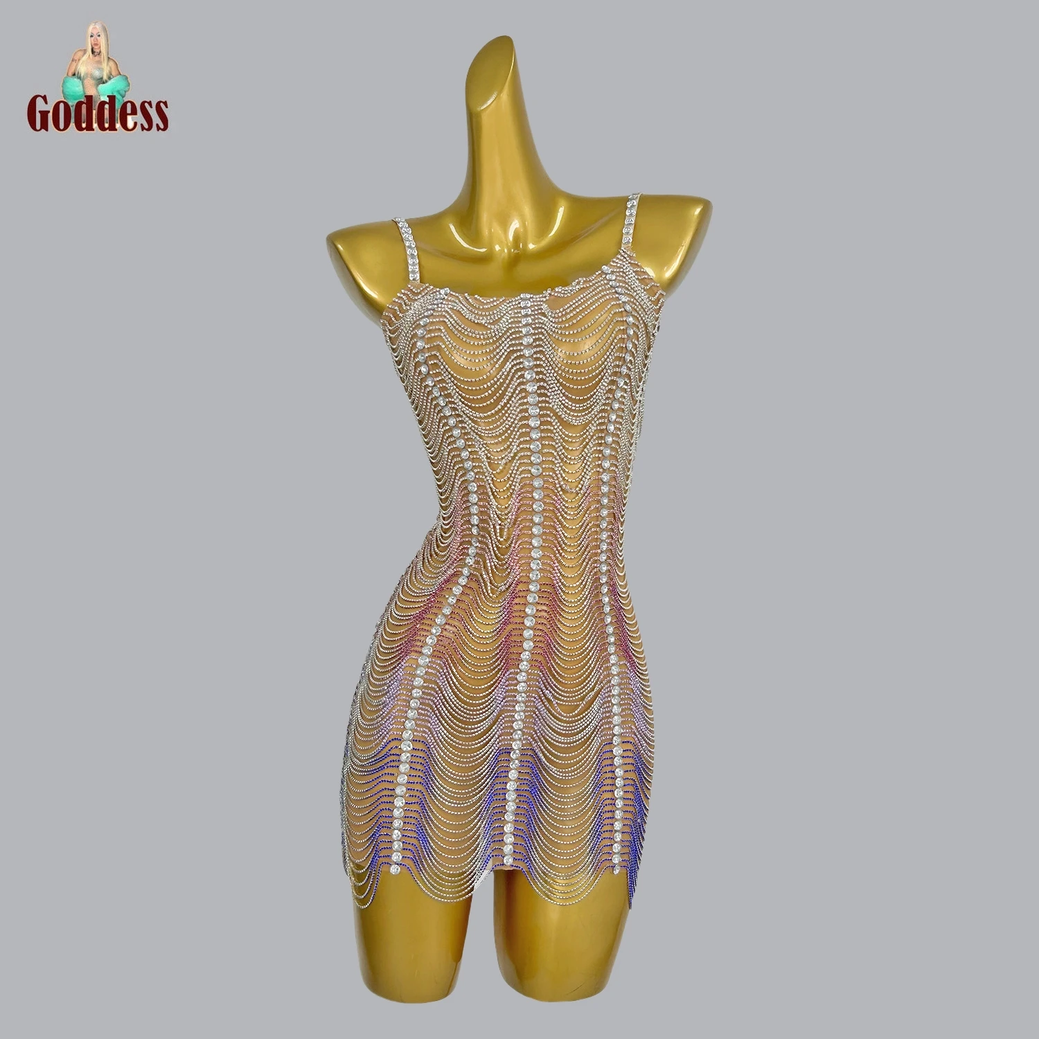 Women's High-end Banquet Custom Full Rhinestone Sling Super Flash Samba Performance Dance Troupe Dress Bar Graduation Slip Dress
Women's High-end Banquet Custom Full Rhinestone Sling Super Flash Samba Performance Dance Troupe Dress Bar Graduation Slip Dress