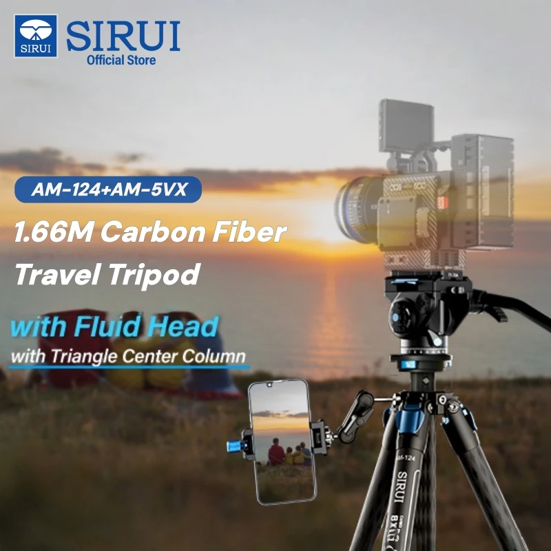 Портативный штатив SIRUI AM-124+AM-5VX из углеродного волокна с поворотом на 360° ° Профессиональный штатив для видеокамер/DSLR с видеоголовкой Fluid Video Head 1.6M
Портативный штатив SIRUI AM-124+AM-5VX из углеродного волокна с поворотом на 360° ° Профессиональный штатив для видеокамер/DSLR с видеоголовкой Fluid Video Head 1.6M