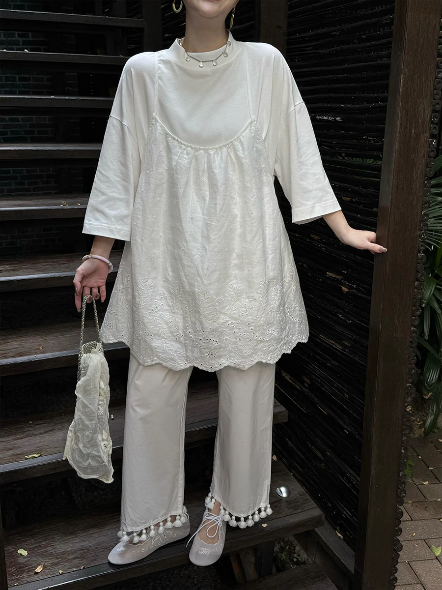 Женский льняной топ Owi с вышивкой и перфорацией, свободный крой, однотонный, лето 2025
Женский льняной топ Owi с вышивкой и перфорацией, свободный крой, однотонный, лето 2025