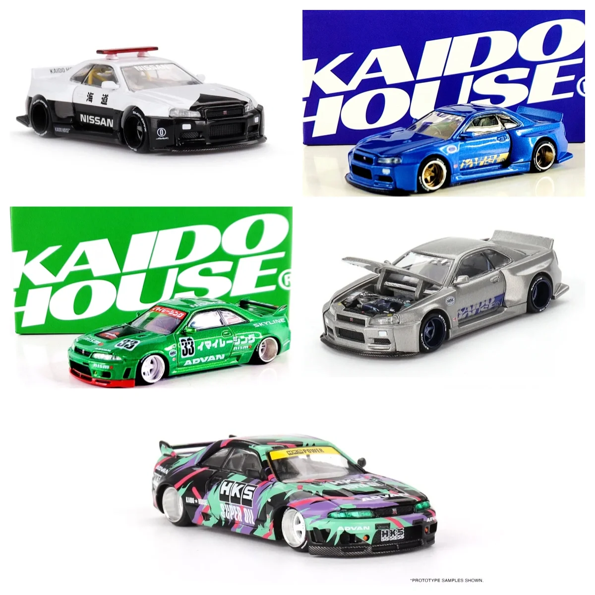 Mini GT x Kaido House 1:64 GT-R (R33) HKS V1 R34, литая под давлением модель автомобиля, коллекция ограниченного выпуска, игрушки для хобби
Mini GT x Kaido House 1:64 GT-R (R33) HKS V1 R34, литая под давлением модель автомобиля, коллекция ограниченного выпуска, игрушки для хобби