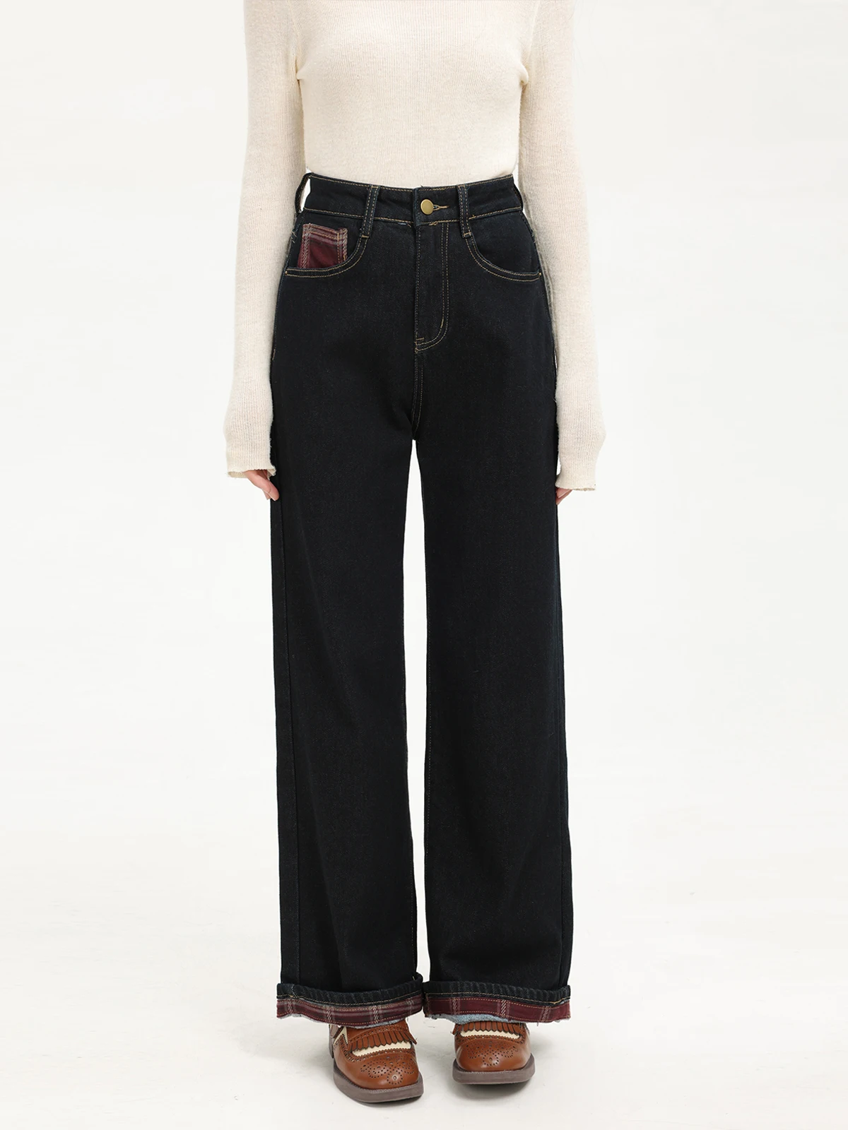 Джинсовые брюки в стиле ретро с высокой талией и широкими штанинами Ximeng Thiened, зимние утягивающие женские джинсы k Color в клетку
Джинсовые брюки в стиле ретро с высокой талией и широкими штанинами Ximeng Thiened, зимние утягивающие женские джинсы k Color в клетку