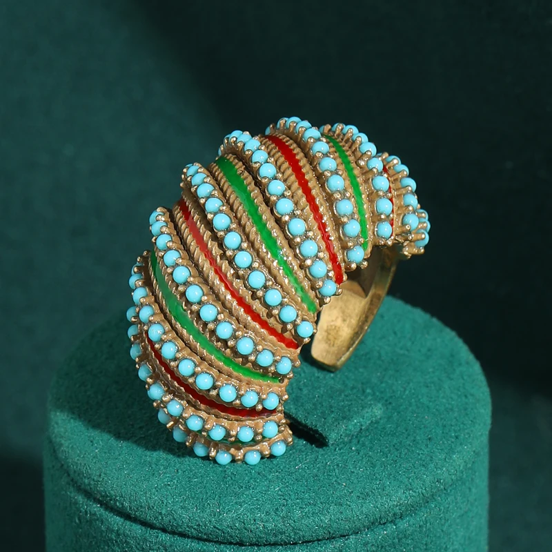 Gold Plated Vintage Colorful Conch Turquoise Rings Woman Green Red Rhinestone Beach Party Charm Antique Jewelry 2026 Accessories
Gold Plated Vintage Colorful Conch Turquoise Rings Woman Green Red Rhinestone Beach Party Charm Antique Jewelry 2026 Accessories
