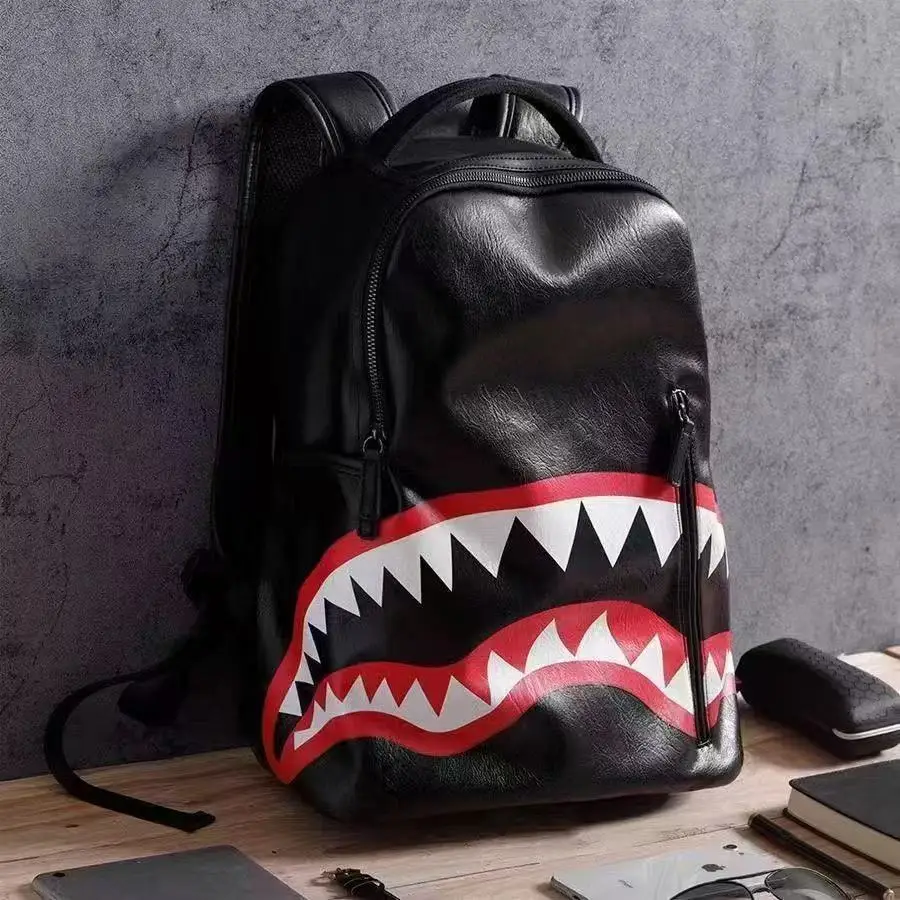 JIAERDI Black Fashion Shark Backpack Men Cartoon Print Leather Large Capacity Daypack Women Student Trend Cool Unique School Bag
JIAERDI Black Fashion Shark Backpack Men Cartoon Print Leather Large Capacity Daypack Women Student Trend Cool Unique School Bag