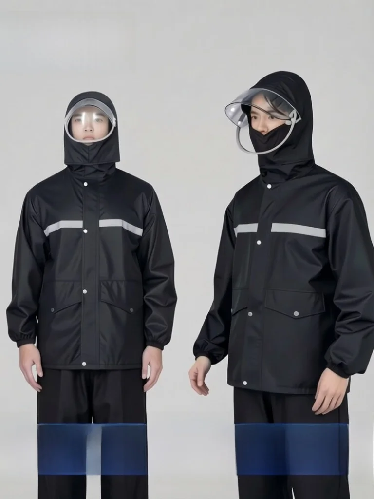 Комплект из длинного плаща и дождевых брюк для взрослых мужчин и женщин, для мотоциклистов, полностью водонепроницаемый, специальная конструкция для сильного дождя.
Комплект из длинного плаща и дождевых брюк для взрослых мужчин и женщин, для мотоциклистов, полностью водонепроницаемый, специальная конструкция для сильного дождя.