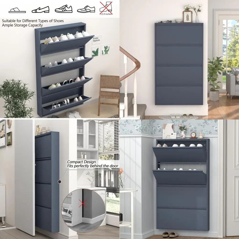 Узкий настенный шкаф для обуви, тонкий металлический дизайн для прихожих, гостиных и коридоров, синий
Узкий настенный шкаф для обуви, тонкий металлический дизайн для прихожих, гостиных и коридоров, синий