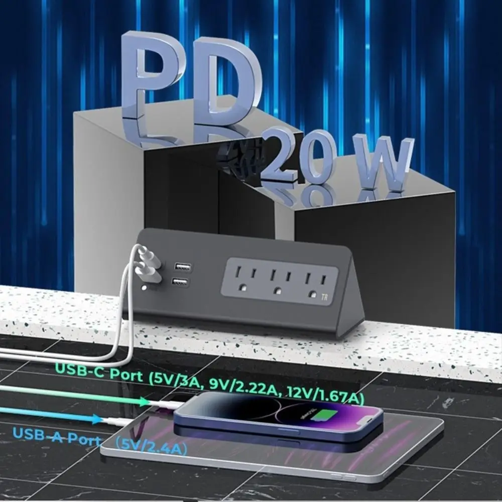 PD 20W Desk Clamp Power Strip US Plug With USB Charge Ports Outlet 2 Meter Extension Cord Torsional Fixation Power Outlets
PD 20W Desk Clamp Power Strip US Plug With USB Charge Ports Outlet 2 Meter Extension Cord Torsional Fixation Power Outlets