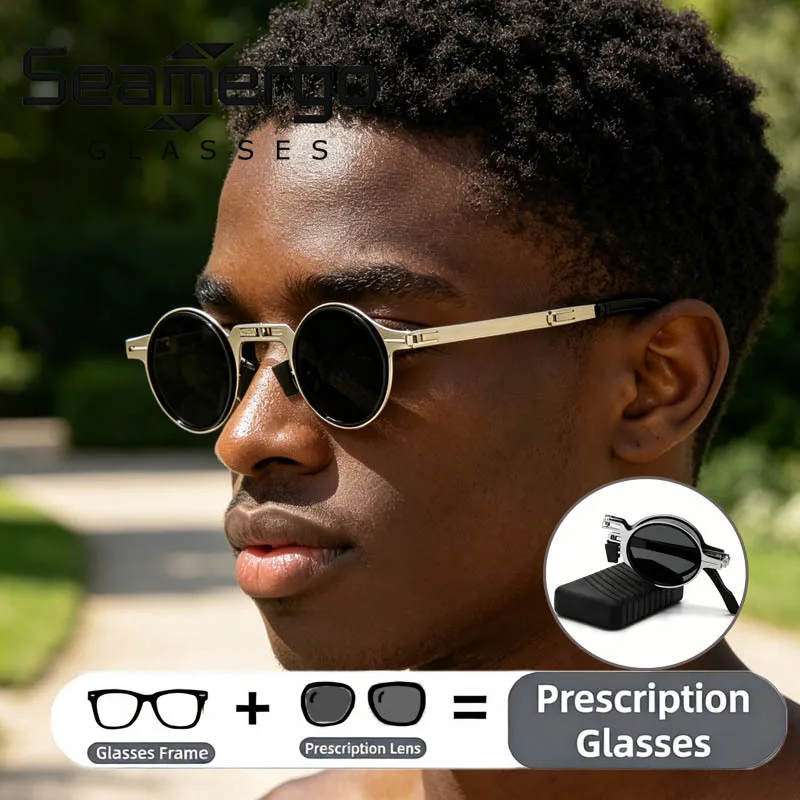 SEAMERGO Men Folding Sunglasses Customization New Trend Portable Prescription Glasses Foldable Gray Lenses Customized Eyewear
SEAMERGO Men Folding Sunglasses Customization New Trend Portable Prescription Glasses Foldable Gray Lenses Customized Eyewear