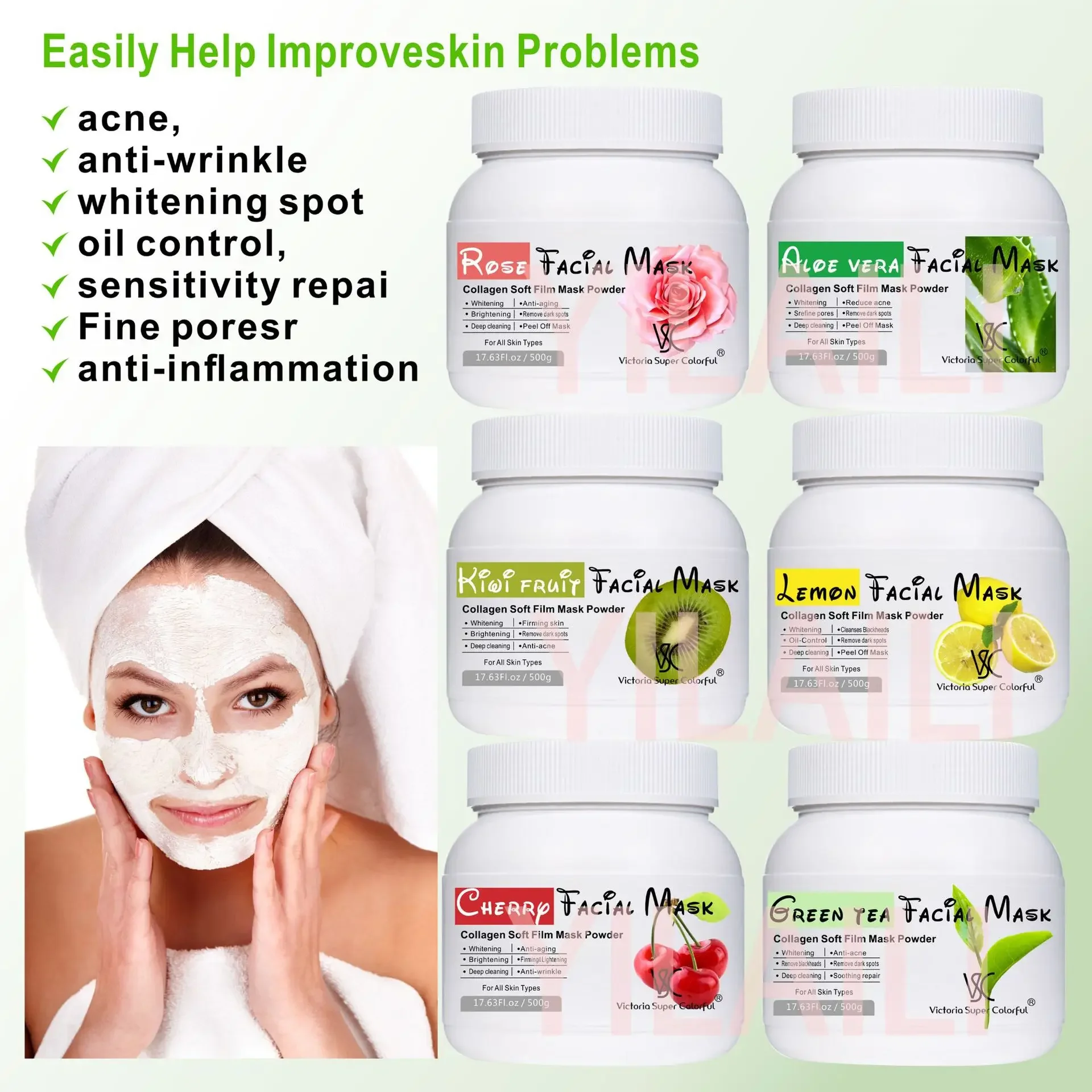 500g Niacinamide Soft DIY Jelly Mask Powder Moisturizing Whitening Rose Salicylic Acid Ceramide Face Powder Mask Wholesale
500g Niacinamide Soft DIY Jelly Mask Powder Moisturizing Whitening Rose Salicylic Acid Ceramide Face Powder Mask Wholesale