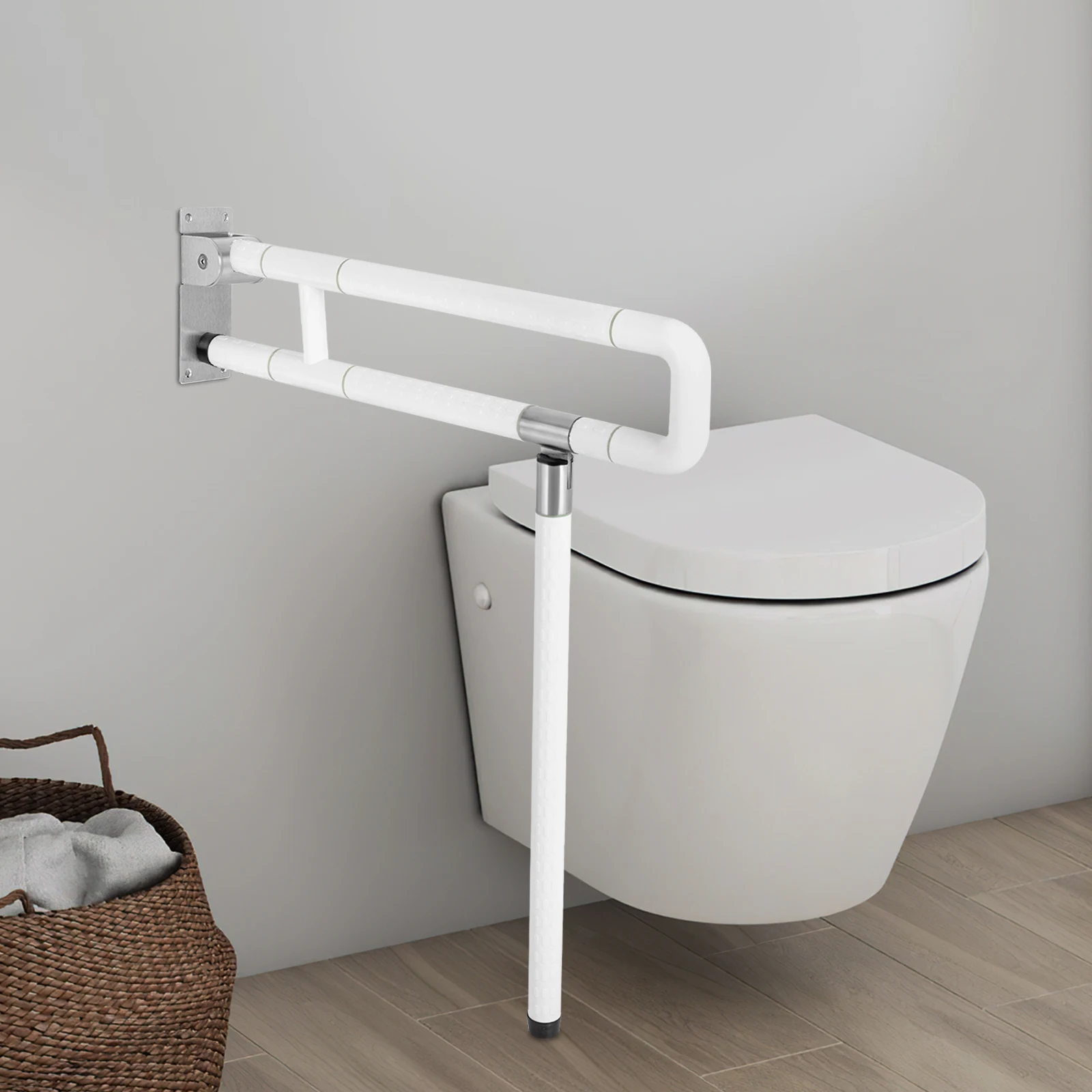 Foldable Bathroom Grab Bar, Stainless Steel Toilet Safety Rail with Textured Non-Slip Grip - 23.6 In Adjustable Flip-Up Handrail
Foldable Bathroom Grab Bar, Stainless Steel Toilet Safety Rail with Textured Non-Slip Grip - 23.6 In Adjustable Flip-Up Handrail