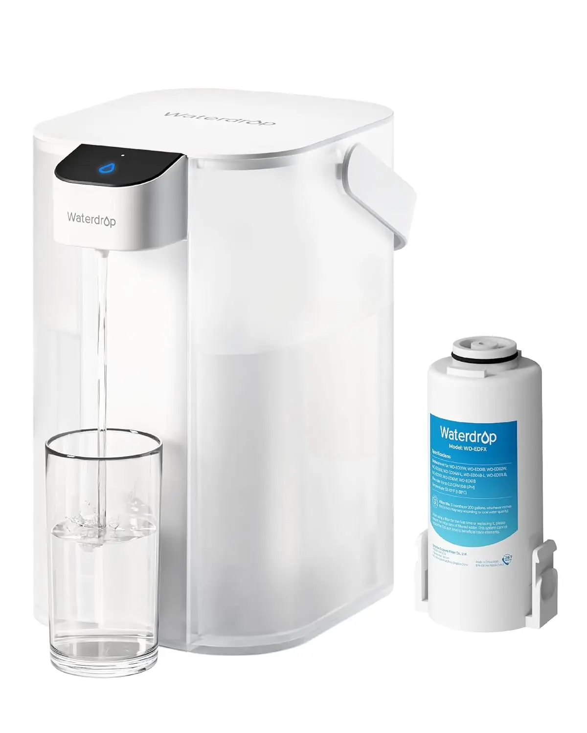 Rechargeable Water Filter Dispenser, 200-Gallon Pitcher, 15-Cup Instant Countertop System, 10X Filtration, Reduces 98
Rechargeable Water Filter Dispenser, 200-Gallon Pitcher, 15-Cup Instant Countertop System, 10X Filtration, Reduces 98