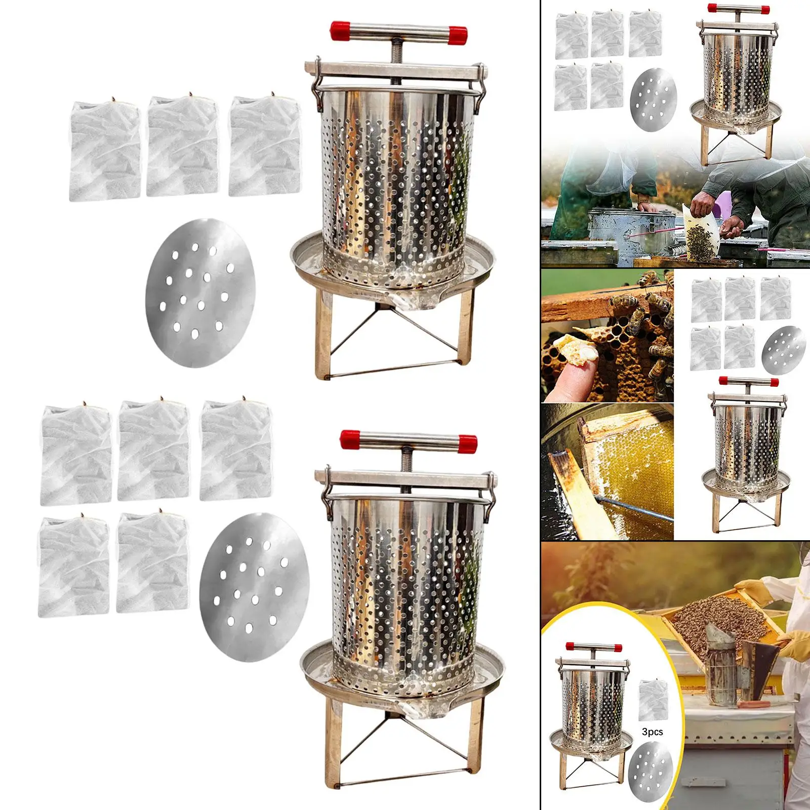 Honey Press Extractor Stable Base Beekeeping Accessories Fruit Press for Vinasse Olive Oil Honeycomb Vegetables Juice
Honey Press Extractor Stable Base Beekeeping Accessories Fruit Press for Vinasse Olive Oil Honeycomb Vegetables Juice