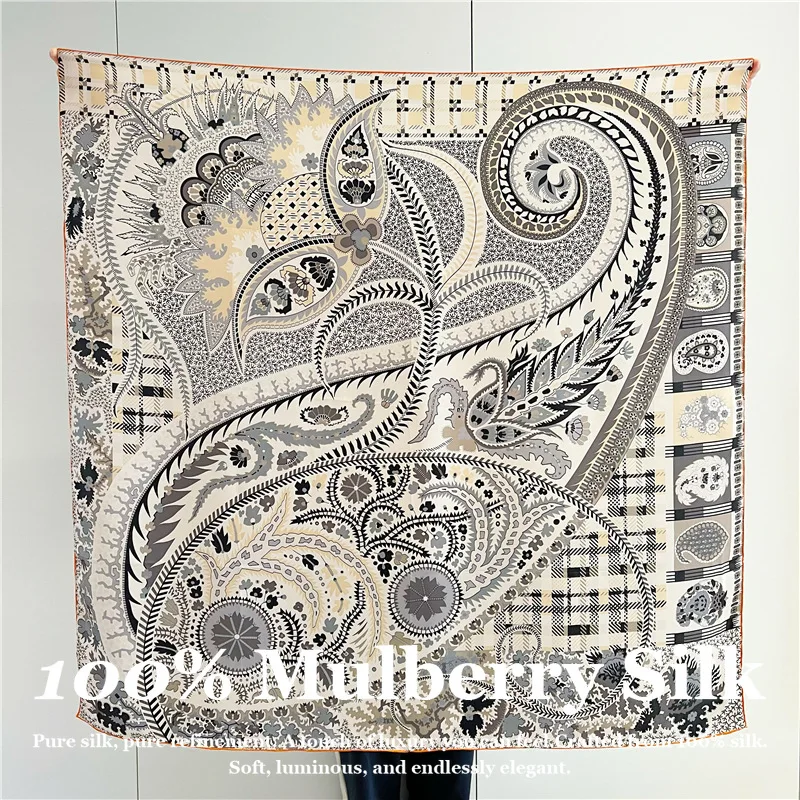 110*110cm Large Square Real Silk Scarf Women 100% Mulberry Silk Hand Rolled Edge Luxury Paisley Shawl Wrap Hijab Pashmina Poncho
110*110cm Large Square Real Silk Scarf Women 100% Mulberry Silk Hand Rolled Edge Luxury Paisley Shawl Wrap Hijab Pashmina Poncho