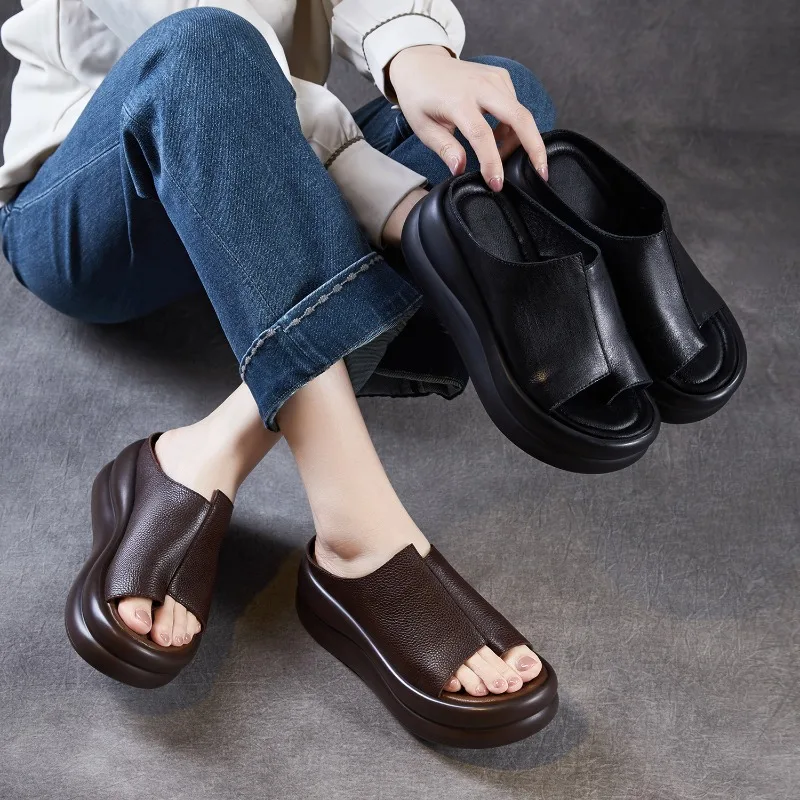 6 Cm Height Women's Wedge Slippers Luxury Handmade 2026 Summer New Comfortable Genuine Leather Outdoor Fashion Platform Shoes
6 Cm Height Women's Wedge Slippers Luxury Handmade 2026 Summer New Comfortable Genuine Leather Outdoor Fashion Platform Shoes