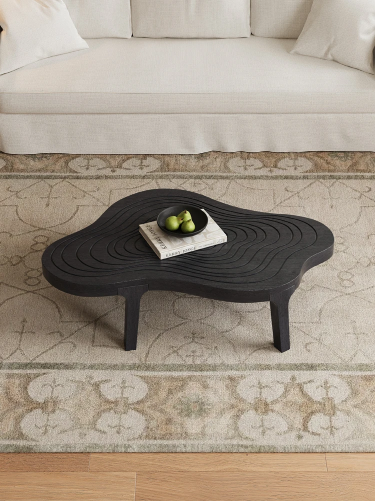 Solid Wood Coffee Table Black Retro Style Coffee Table Living Room Minimalist Designer Model Shaped Small Table
Solid Wood Coffee Table Black Retro Style Coffee Table Living Room Minimalist Designer Model Shaped Small Table