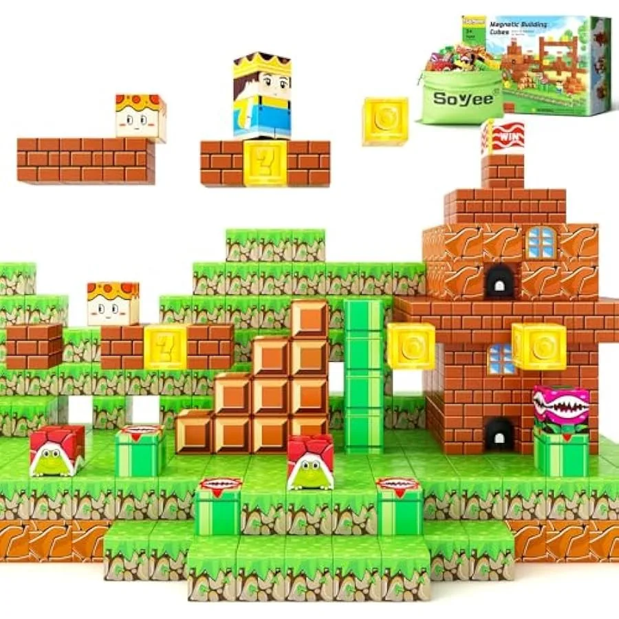 Magnetic Blocks Building Toys - Build Mine Magnet World Set Toddler Sensory Toys for Boys and Girls Ages 3-5 5-7 8-12 1'' Magne
Magnetic Blocks Building Toys - Build Mine Magnet World Set Toddler Sensory Toys for Boys and Girls Ages 3-5 5-7 8-12 1'' Magne