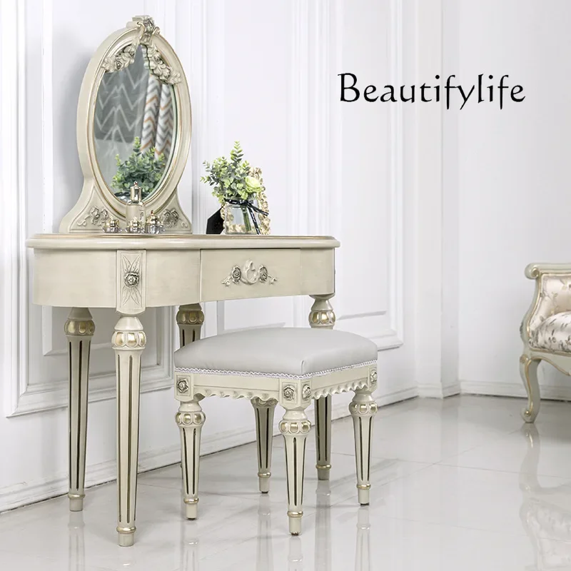 yj5 Light luxury solid wood dresser American retro makeup table European style makeup table table stool combination
yj5 Light luxury solid wood dresser American retro makeup table European style makeup table table stool combination