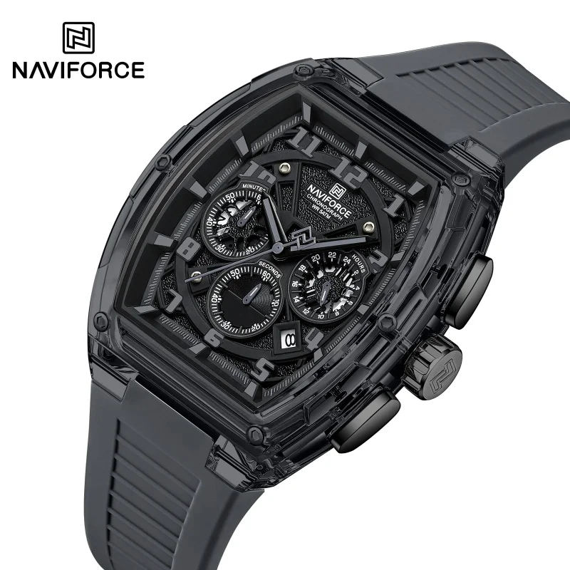 NAVIFORCE Men's Multifunction Quartz Chronograph Watch 50m Waterproof Soft Silicone Strap Fashion Sports Wristwatch Reloj Hombre
NAVIFORCE Men's Multifunction Quartz Chronograph Watch 50m Waterproof Soft Silicone Strap Fashion Sports Wristwatch Reloj Hombre