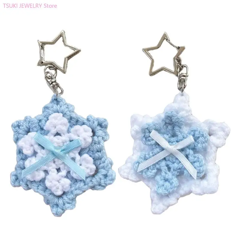 62KE Snowflake Crochet Keychain Plush Yarn Craft Seasonal Phone Ornament Accessories
62KE Snowflake Crochet Keychain Plush Yarn Craft Seasonal Phone Ornament Accessories