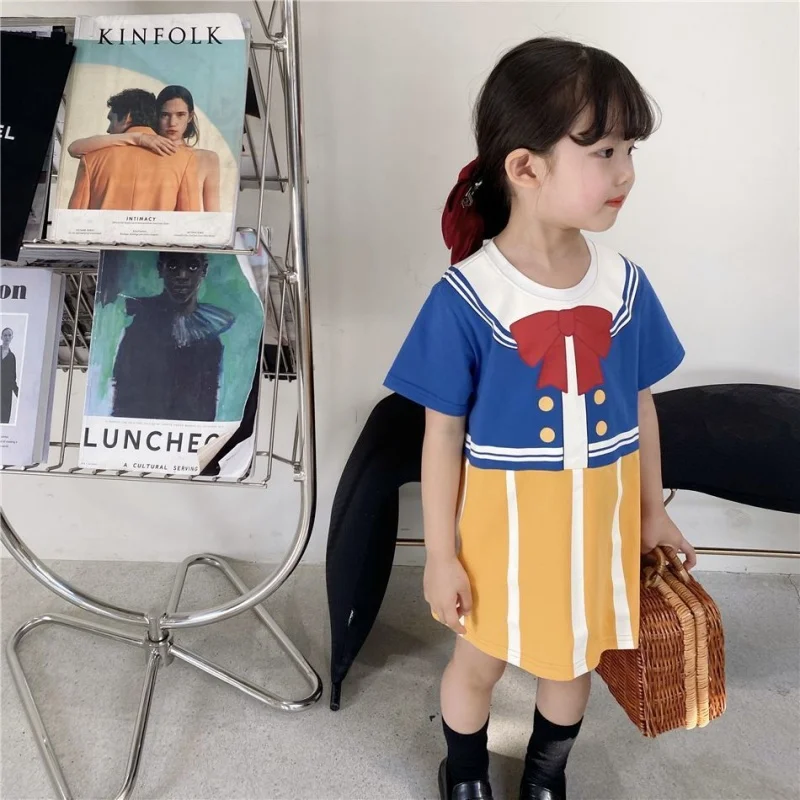 2025 Summer New Sweet Princess Cartoon Printed Dress Fashion Fake Two Short Sleeved Girls' T-shirt Skirt
2025 Summer New Sweet Princess Cartoon Printed Dress Fashion Fake Two Short Sleeved Girls' T-shirt Skirt