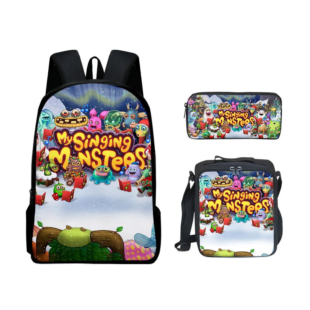 Harajuku Youthful Funny my singing monsters 3D Print 3pcs/Set Student Travel bags Laptop Daypack Backpack Lunch Bag Pencil Case
Harajuku Youthful Funny my singing monsters 3D Print 3pcs/Set Student Travel bags Laptop Daypack Backpack Lunch Bag Pencil Case