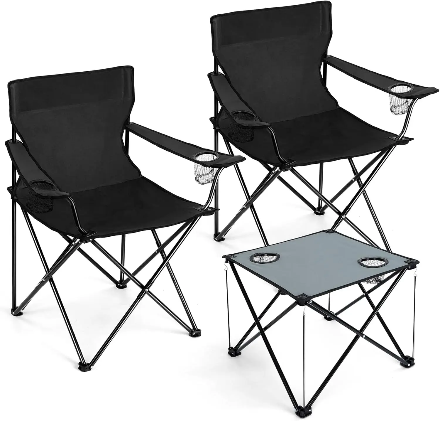 Camping Chairs & Table Set(2 Chairs + 1 Table), Heavy Duty Portable Outdoor Lawn Large Folding Chair For Adults, I For
Camping Chairs & Table Set(2 Chairs + 1 Table), Heavy Duty Portable Outdoor Lawn Large Folding Chair For Adults, I For