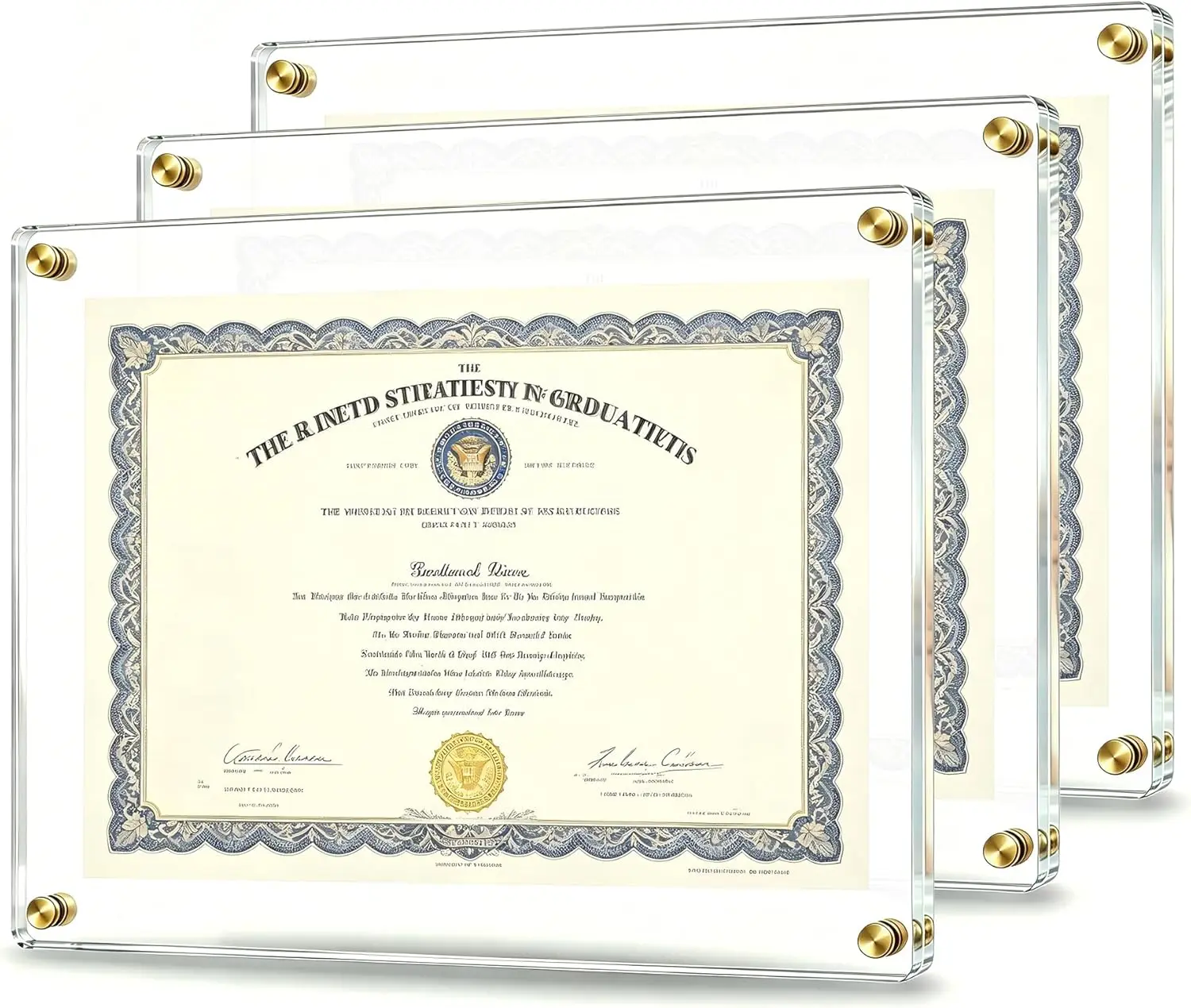 3 Pack 11x14 Acrylic Wall Mount Picture Frame Self Adhesive, Floating Frameless Clear Photo Frame for Diploma Certificate Degree
3 Pack 11x14 Acrylic Wall Mount Picture Frame Self Adhesive, Floating Frameless Clear Photo Frame for Diploma Certificate Degree