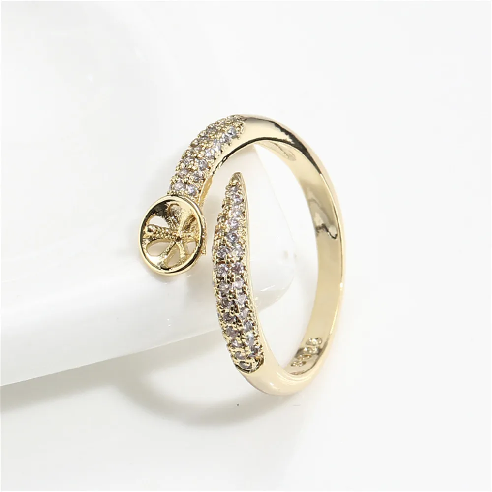 14K Plated Real Gold Zircon Single Pearl Split Ring DIY Accessories Simple Wholesale Fit 8-9mm
14K Plated Real Gold Zircon Single Pearl Split Ring DIY Accessories Simple Wholesale Fit 8-9mm