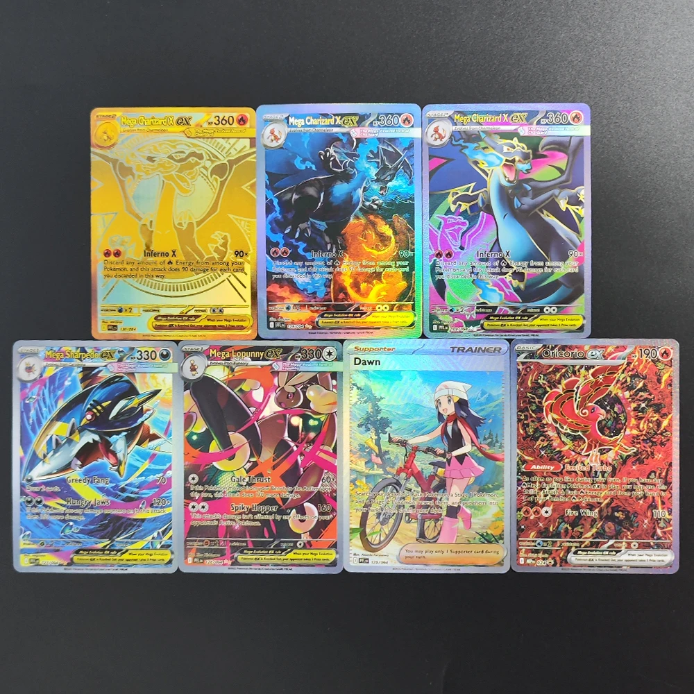  Карты PTCG «сделай сам» Mega Charizard X EX PFL 130/094 125/094 109/094 Oricorio 024 Phantasmal Flames PTCG английская карта TCG
Карты PTCG «сделай сам» Mega Charizard X EX PFL 130/094 125/094 109/094 Oricorio 024 Phantasmal Flames PTCG английская карта TCG