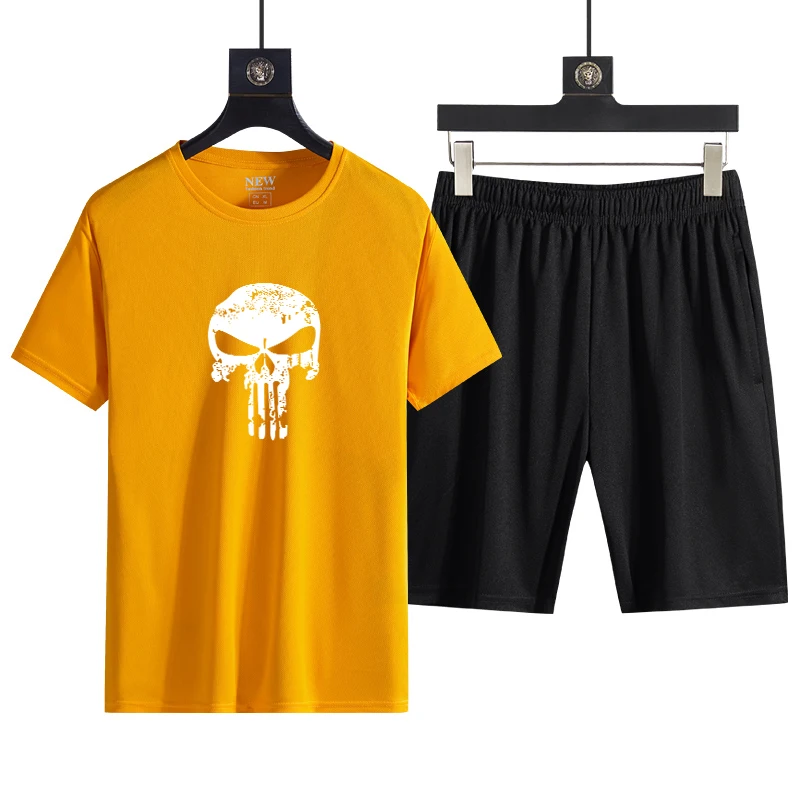 Sports Summer Short sleeved T-shirt Men's Loose Half sleeved Casual Sports Set Youth Round Neck Two piece Set
Sports Summer Short sleeved T-shirt Men's Loose Half sleeved Casual Sports Set Youth Round Neck Two piece Set