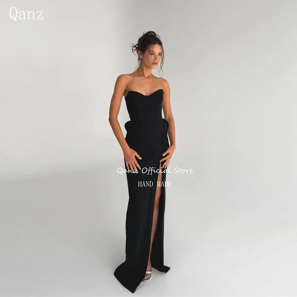 Qanz Modern Black Prom Dress Mermaid Satin High Leg Slit Vestidos De Fiesta Elegantes Women Backless Evening Dressess Customized
Qanz Modern Black Prom Dress Mermaid Satin High Leg Slit Vestidos De Fiesta Elegantes Women Backless Evening Dressess Customized
