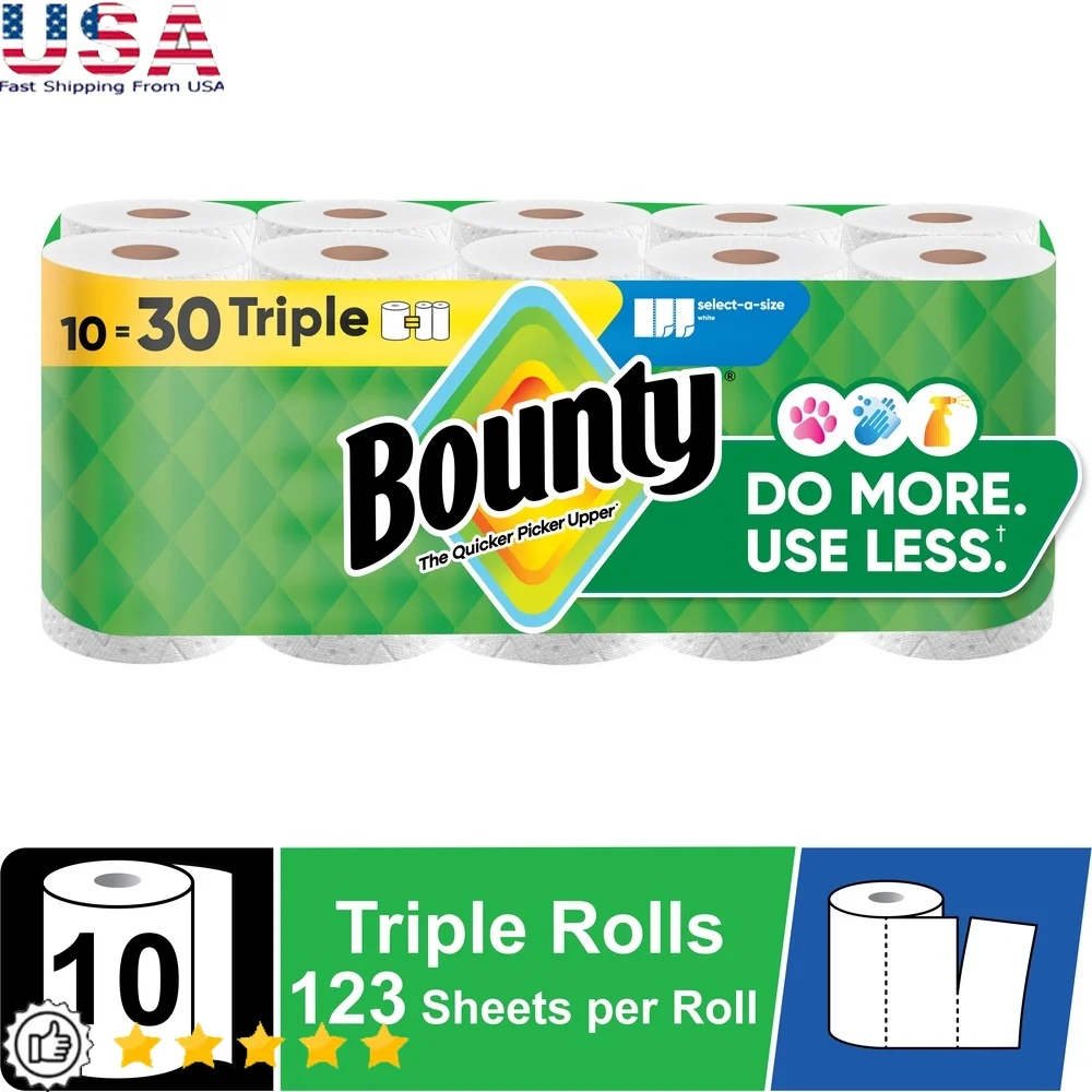 Select-A-Size Paper Towels 10 Triple Rolls Durable Diamond Texture Highly Absorbent Quick Pick Up Perforated Sheets Ideal
Select-A-Size Paper Towels 10 Triple Rolls Durable Diamond Texture Highly Absorbent Quick Pick Up Perforated Sheets Ideal