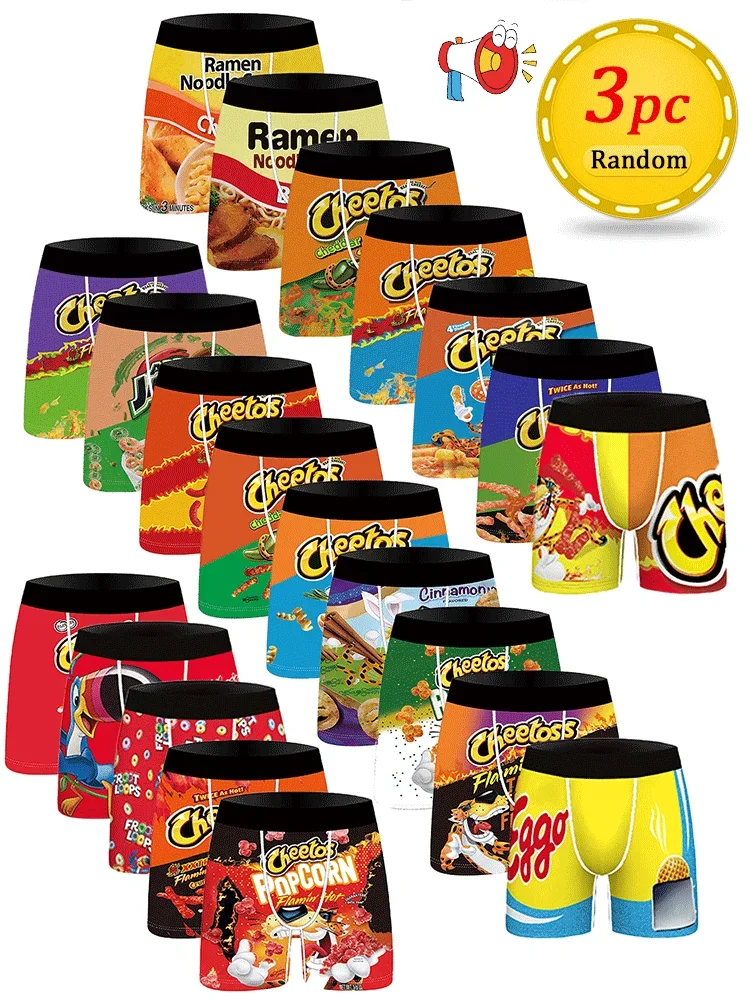 3Pcs Random Snack Cartoon Pattern Designed Men's Briefs Comfortable Ice-clear Refreshing and Dry Men's Underwear
3Pcs Random Snack Cartoon Pattern Designed Men's Briefs Comfortable Ice-clear Refreshing and Dry Men's Underwear