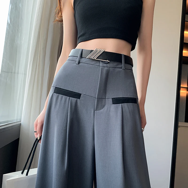 Suits Pants for Women New High Waisted Contrast Color Fashion Wide Leg Pants Office Ladies Full Length Casual Pants
Suits Pants for Women New High Waisted Contrast Color Fashion Wide Leg Pants Office Ladies Full Length Casual Pants