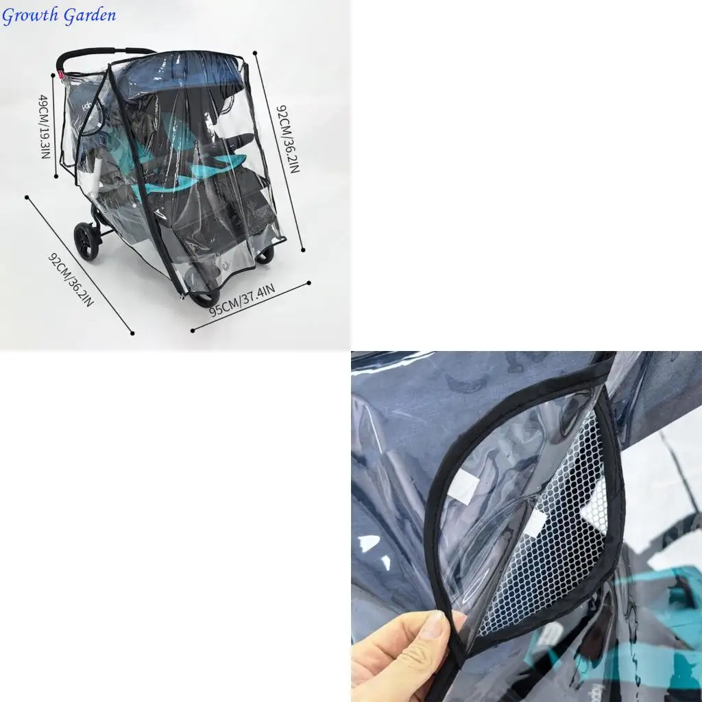 Water Proofing Twin Strollers Rain Cover Breathable Design with Storage Pocket E65D
Water Proofing Twin Strollers Rain Cover Breathable Design with Storage Pocket E65D