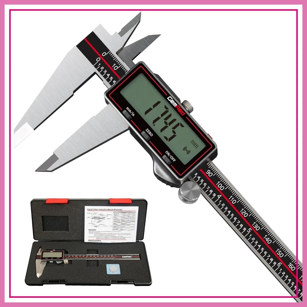 8 Inch Stainless Steel Digital Caliper with Data Output, Inch/MM Conversion, Zero Reset, Auto Off for Woodworking
8 Inch Stainless Steel Digital Caliper with Data Output, Inch/MM Conversion, Zero Reset, Auto Off for Woodworking