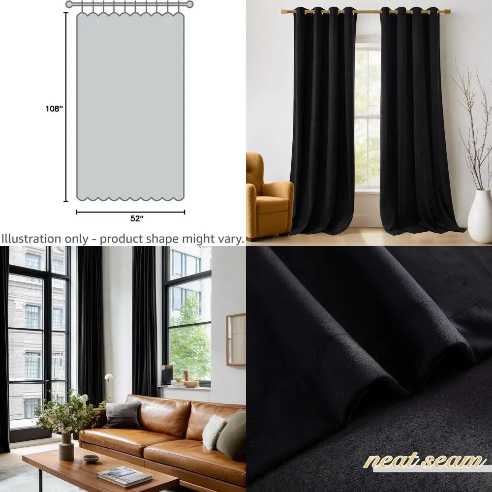 Extra Long Blackout Curtains, 108 Length, for Patio & Living Room - 2-Panel Set
Extra Long Blackout Curtains, 108 Length, for Patio & Living Room - 2-Panel Set