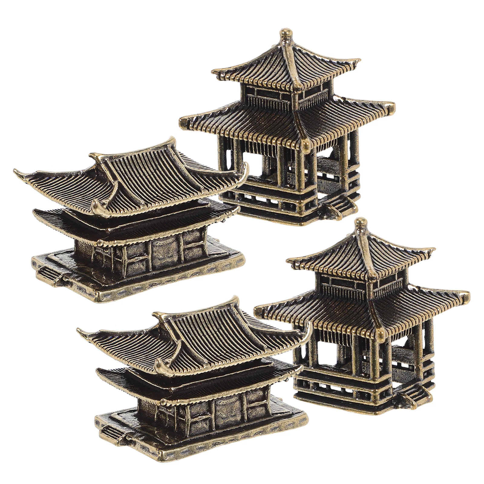 4pcs Vintage Pavilion Statue: Brass Miniature Chinese Architecture For Desktop Garden Decor Bonsai Pavilion Fish Tank Landscape
4pcs Vintage Pavilion Statue: Brass Miniature Chinese Architecture For Desktop Garden Decor Bonsai Pavilion Fish Tank Landscape