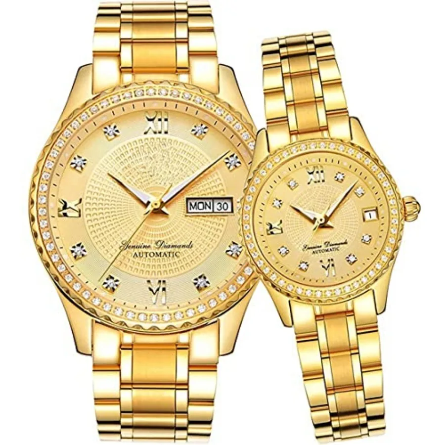 SENRUD Couples Automatic Self-Wind Watches Calendar Date Luxury Stainless Steel Men and Women Pair Watches His and Hers Automat
SENRUD Couples Automatic Self-Wind Watches Calendar Date Luxury Stainless Steel Men and Women Pair Watches His and Hers Automat