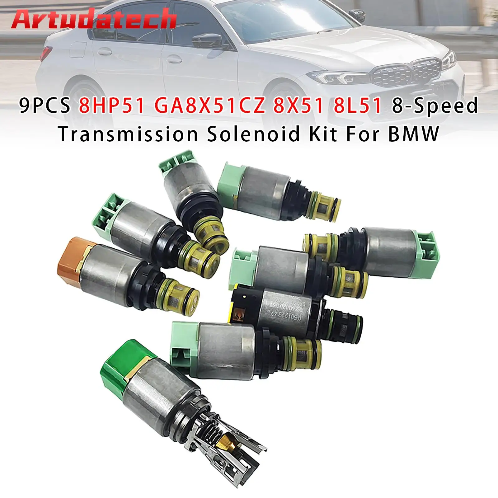 Artudatech 9PCS 8HP51 GA8X51CZ 8X51 8L51 8-Speed Transmission Solenoid Kit For BMW Car Accessories
Artudatech 9PCS 8HP51 GA8X51CZ 8X51 8L51 8-Speed Transmission Solenoid Kit For BMW Car Accessories