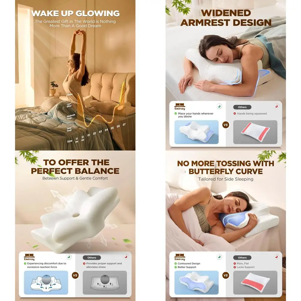 Ergonomic Memory Foam Pillow for Side Sleepers - Cooling Support for Neck, Orthopedic Design, Gray
Ergonomic Memory Foam Pillow for Side Sleepers - Cooling Support for Neck, Orthopedic Design, Gray