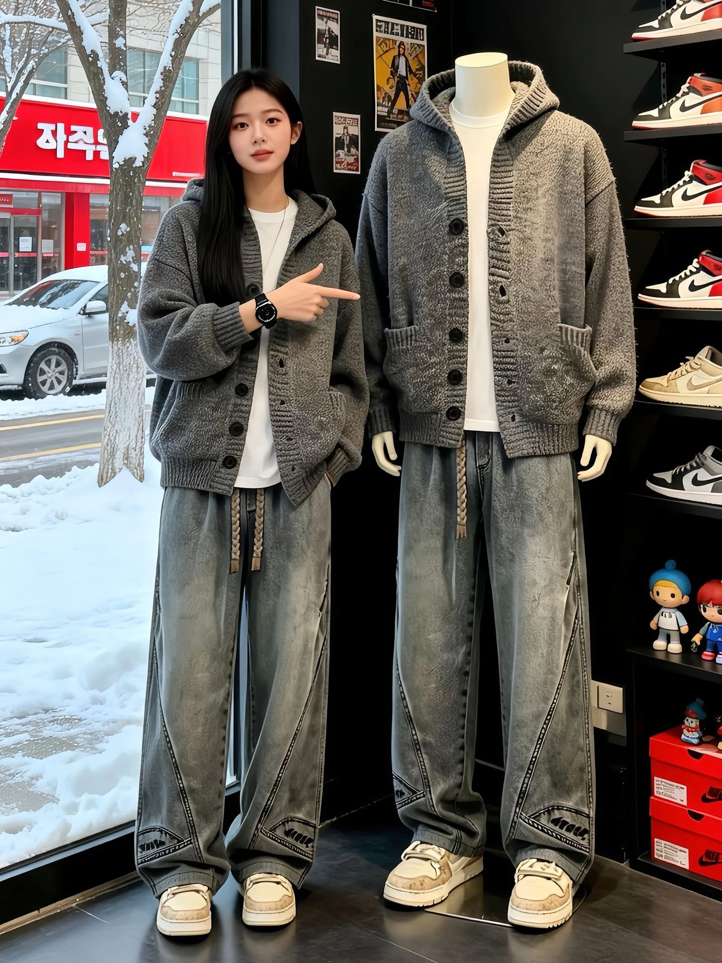 Мужской кардиган Deep Ey American Sle, осенне-зимняя верхняя одежда, вязаный свитер с капюшоном, тяжелый, свободный крой, стиль Lazy Sle Jaet
Мужской кардиган Deep Ey American Sle, осенне-зимняя верхняя одежда, вязаный свитер с капюшоном, тяжелый, свободный крой, стиль Lazy Sle Jaet