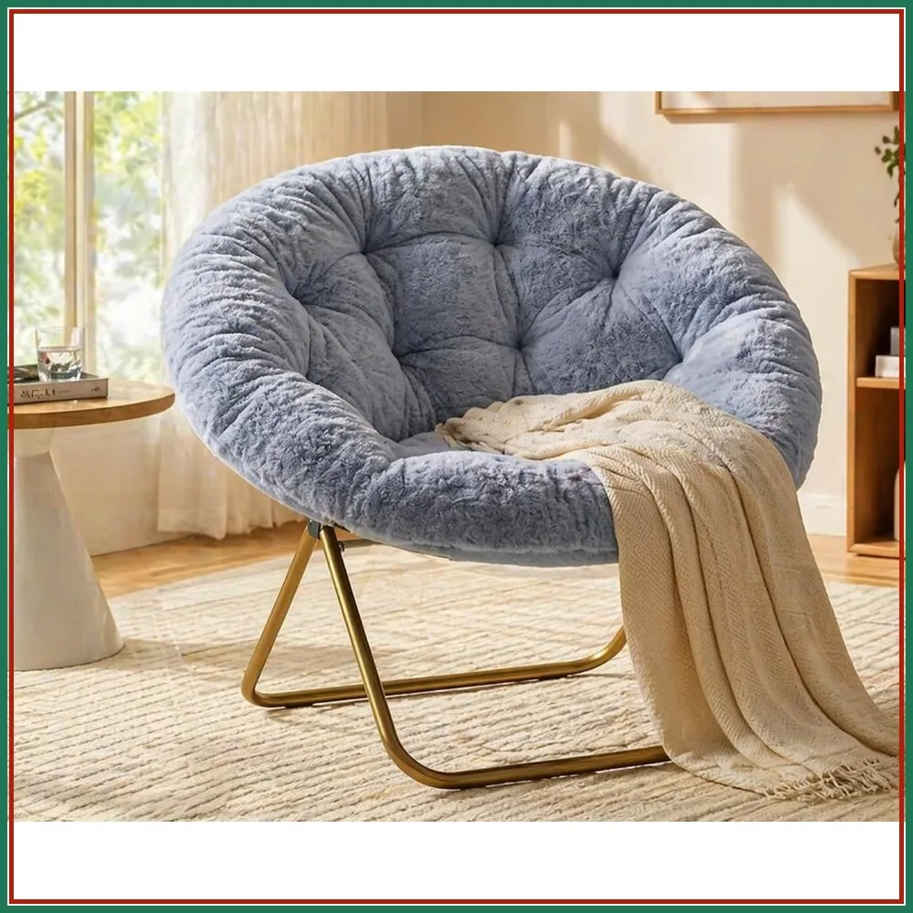 Cozy Faux Fur Saucer Chair for Bedroom, Comfy Foldable Moon Chair, Round Fluffy Chair for Living Room, Gray
Cozy Faux Fur Saucer Chair for Bedroom, Comfy Foldable Moon Chair, Round Fluffy Chair for Living Room, Gray
